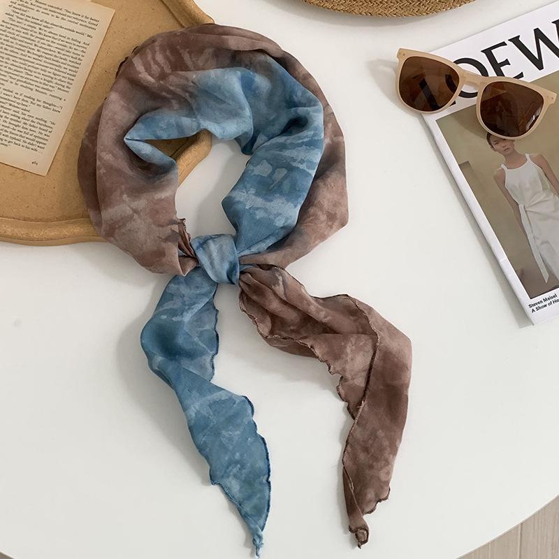 Треугольный платок повязка на голову ретро тай-дай шелковый платок высококачественный тонкий платок платок-шаль многоцелевой пояс