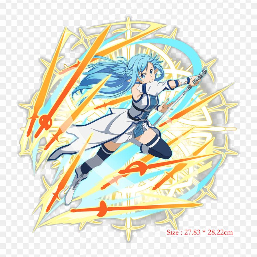 Asuna Pixel Art Asuna Kirito Iron On Patches For Clothing Applique Stickers On Clothes Heat-Sensitive Custom Patch