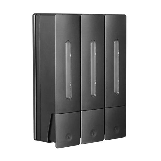 3 Chamber Wall Mounted Soap Dispenser 400ML X 3 No Drill Shampoo