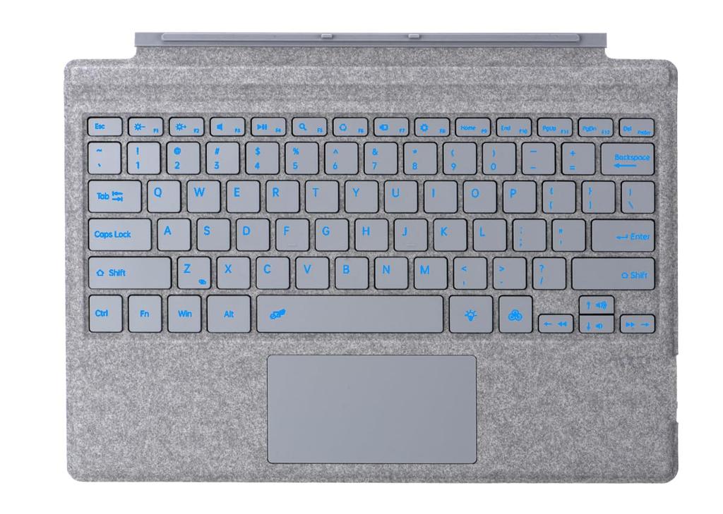 Type Cover for Microsoft Surface Pro Gen Touchpad Tablet Portable Slim Wireless Keyboard with Backlight 7+, 7, 6, 5, 4, 3, Keyboard, 7-Color