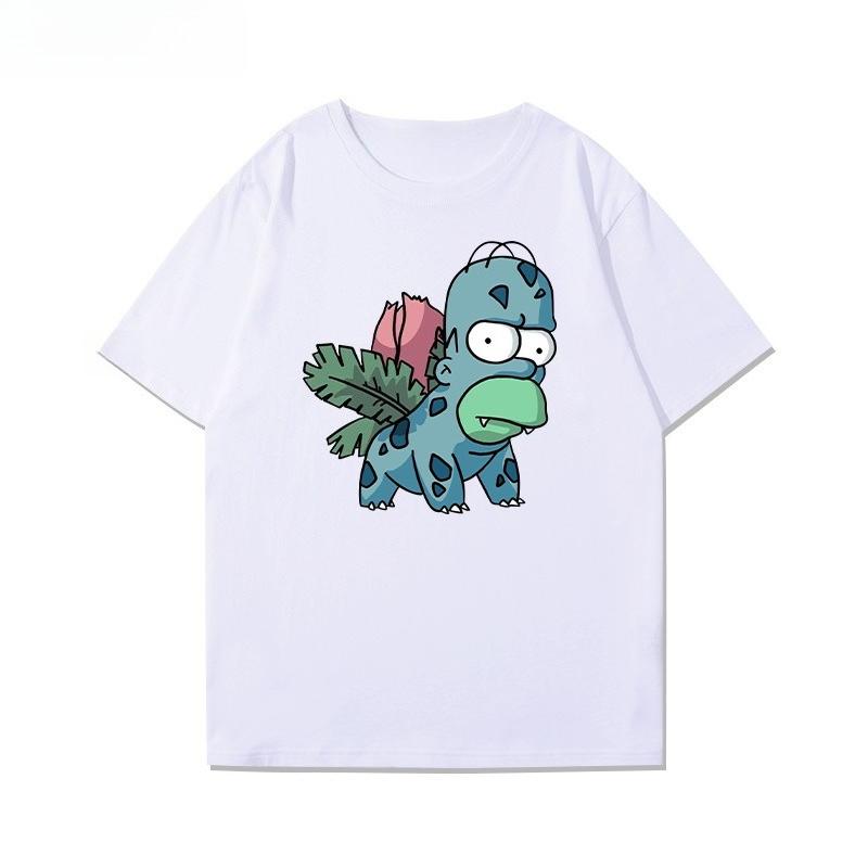 Miniso 2025 Новая модная футболка с коротким рукавом унисекс с принтом Pokémon Хлопок Удобная Свободная Повседневная Хит продаж Топ