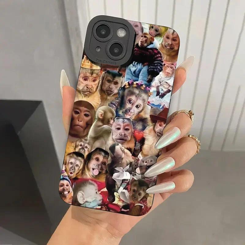 Новый креативный чехол для телефона с рисунком обезьяны для iPhone 16 Pro Max 15 14 13 12 11 XS X XR 7 8 Plus SE Ударопрочный мягкий чехол