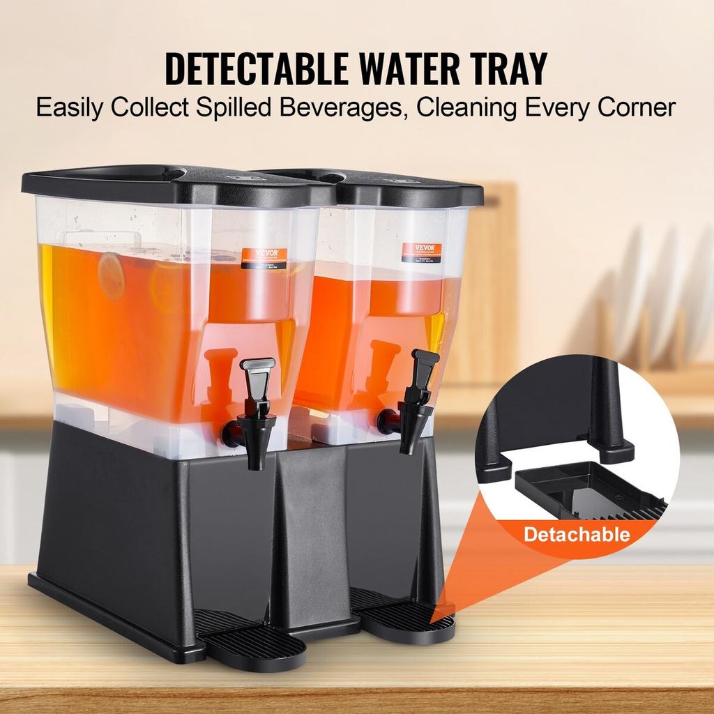 Beverage Dispenser, 3 Gallon x 2 Drink Dispensers for Parties, Plastic Juice Dispenser with Stand Spigot Lid, Iced Tea Lemonade Juice Water Dispenser,