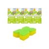 Kikuron Kitchen Sponge, Antibacterial, Soft, Green, Pack of 4, No Abrasive Grains, Made In Japan, KUBOMI