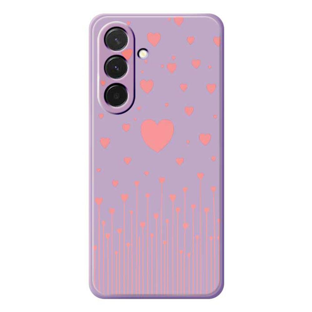 For Samsung Galaxy A36 5G Case Pink Love Pattern Printing Straight Edge TPU Phone Back Cover