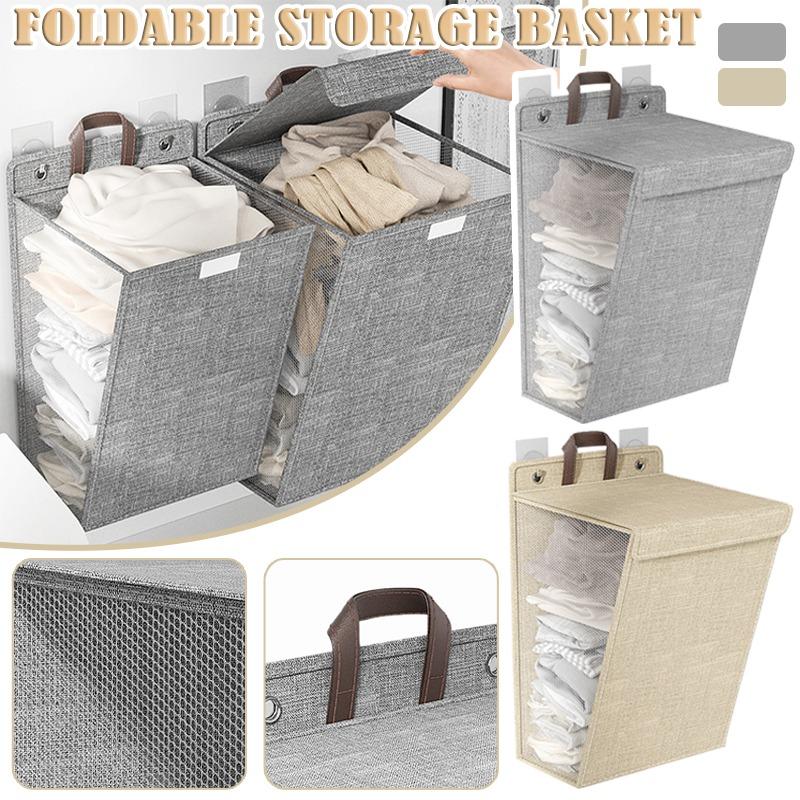 Collapsible Hanging Laundry Basket Wall Mounted Laundry Storage Basket