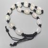 14x10mm White Afghan and Black Stone Necklace Jewelry