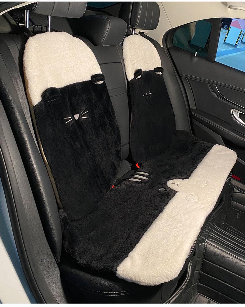 Universal Cute Cat Paw Plush Car Seat Cushion with Heating for Women - Four Seasons Use