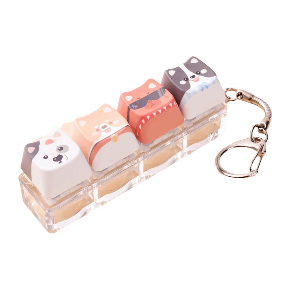 Keyboard Stress Relief Clicker Mechanical Creative Dog Keychain Children Adults