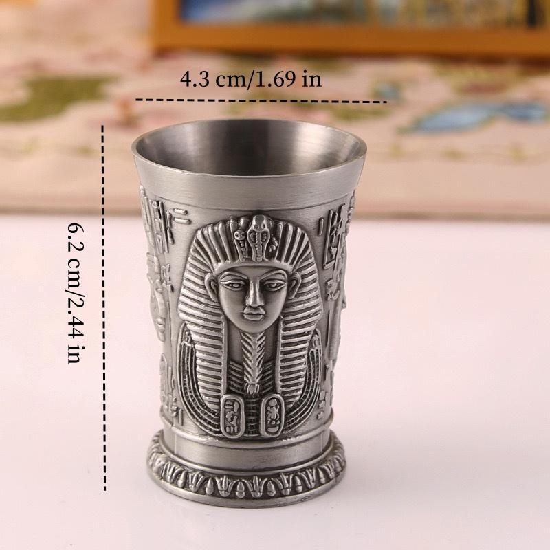 Винтажный Грейл, Литой Рельефный Стакан для Виски с Фараоном, Европейский Портативный Мини Стаканчик для Водки, Домашний Декор для Винного Шкафа, 1 шт.
