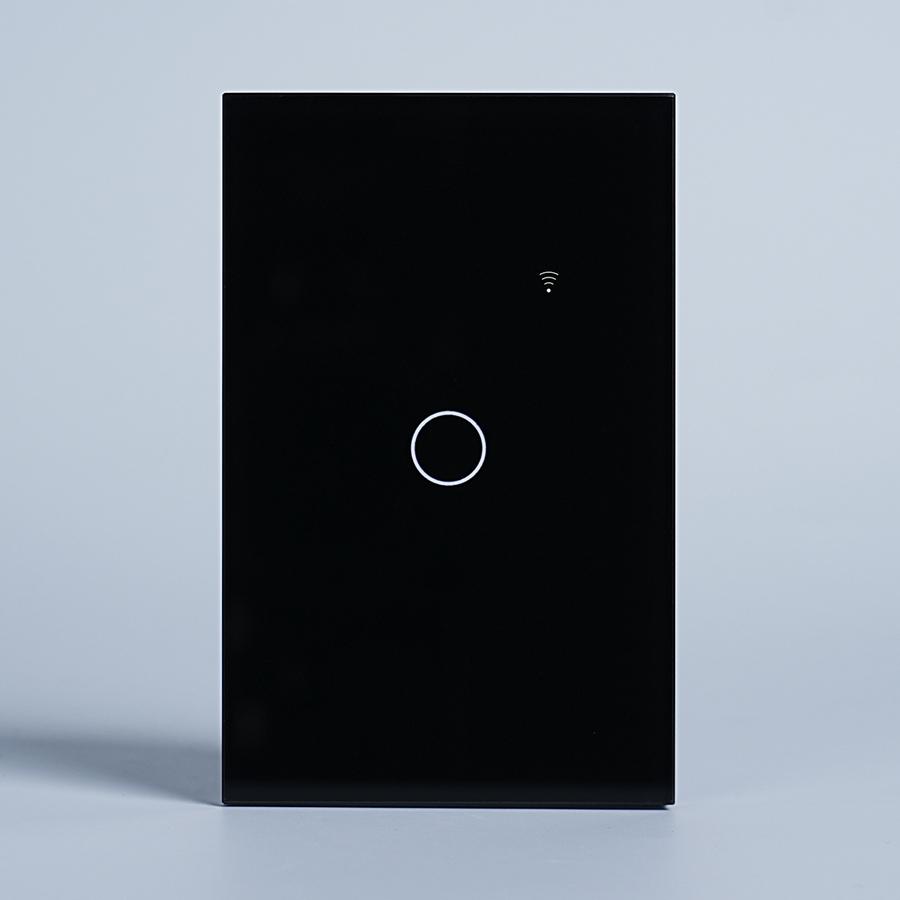 Glass Touch Smart Switches for Lights, 1 Gang White Black Flush Wall Switch APP Control Compatible with Alexa and Google Home