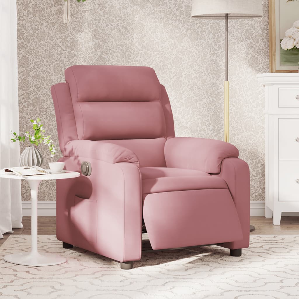 Electric Recliner Chair Pink Velvet