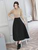Юбка средней длины с высокой талией в корейском стиле для женщин на резинке
