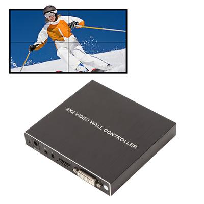 DVI Видеоконтроллер для видеостены с поворотом на 180 градусов, HD мультимедийный интерфейс, процессор для коммутации дисплеев с пультом дистанционного управления 100-240 В