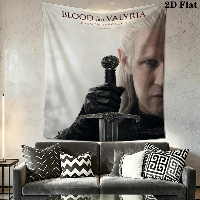 Daemon Targaryen Wall Tapestry Aesthetic Wall Hanging Printed Fabric Blanket Decorative Tapestries for Bedroom Living Room Home Decor
