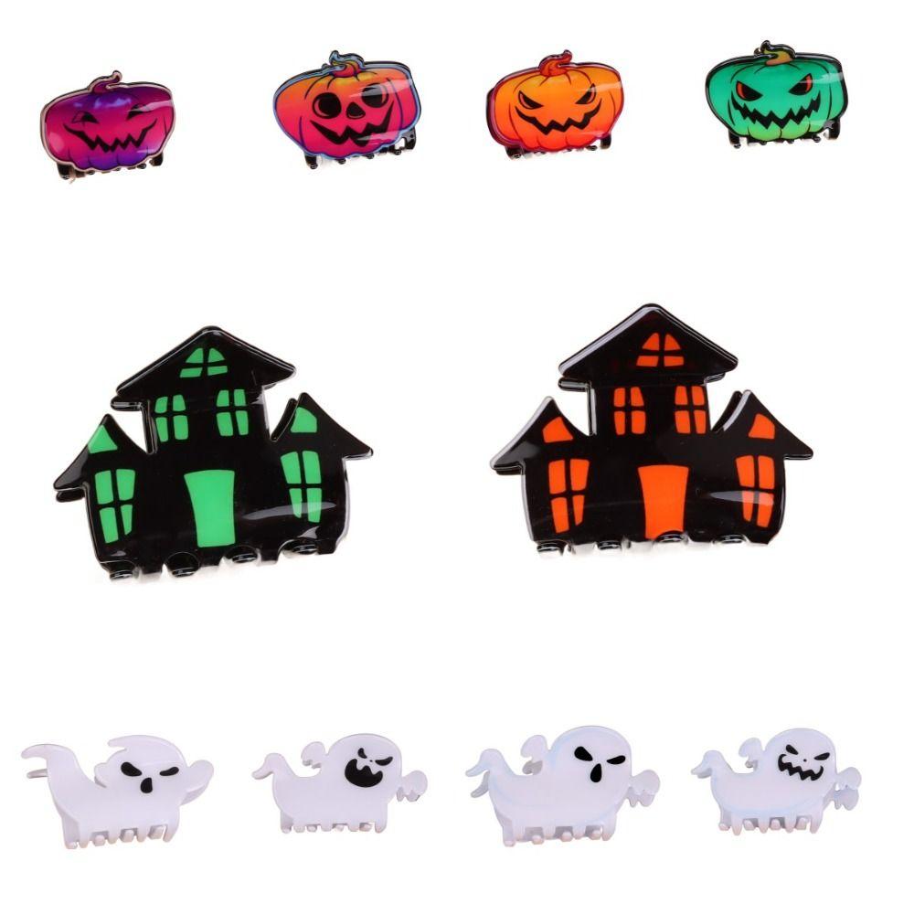 Colourful Ghost Hair Claw PVC Shark Clip Funny Halloween Claw Clip Girls