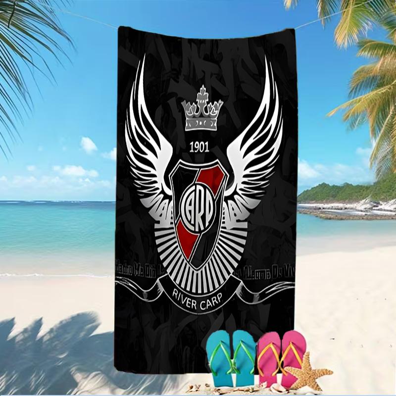 Beach Towel with Club Atlético River Plate Pattern - soft,absorbent,machine washable Lightweight&Modern,swimming,Travel Essentials