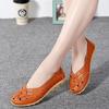 New Women Fashion Hollow Soft Sole Flat Heel Sandals Genuine Leather Casual Flat Daily Shoes Comfortable Footwear for Female