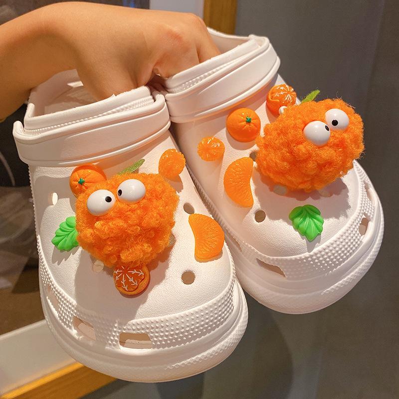 DIY Candy Color Plush Ball Shoes Charms for Croc Furry Ball Cute Croc Charms Designer Lovely Croc Accessories All-match Hot Sale