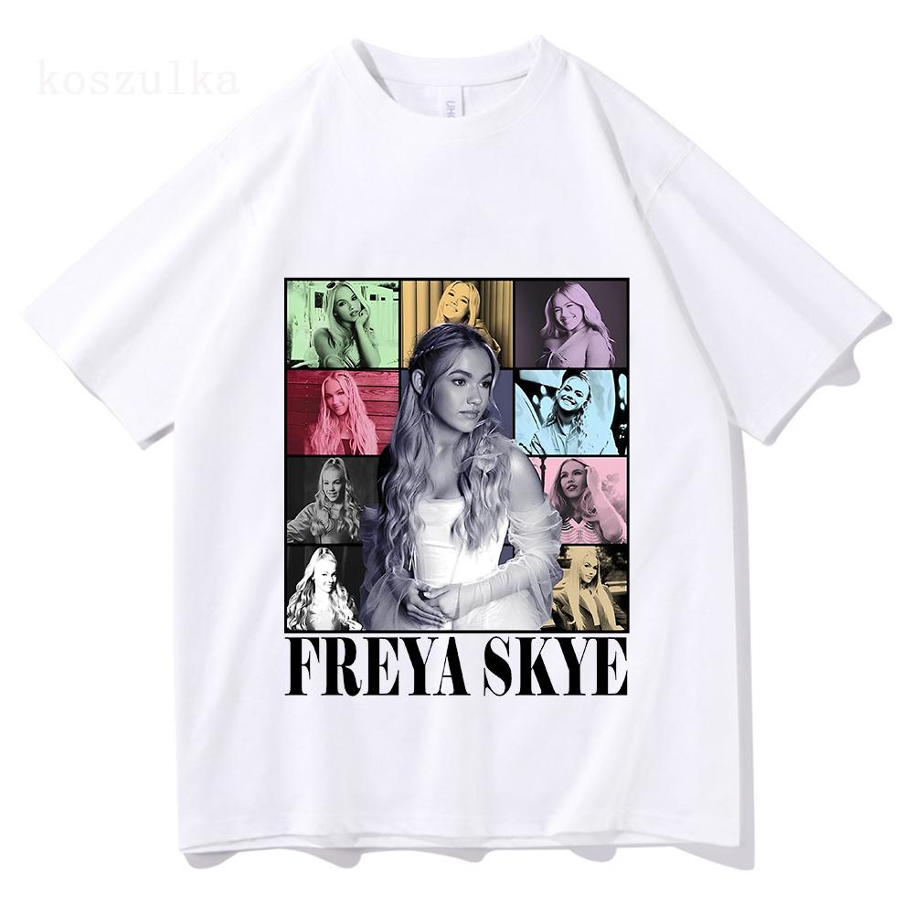 Silent TreatUnisext T Shirt Freya Skye Singer Graphic Oversized Y2k Tee Unisex Women Casual Cotton Harajuku Street Hip Hop Clothes Tee