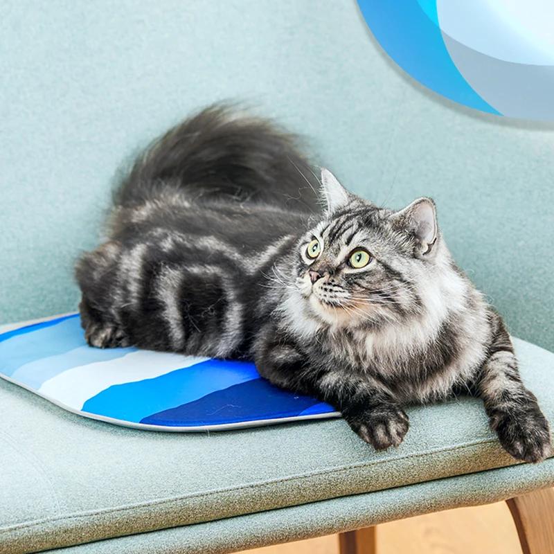 PETKIT Cooling Cushion Pet Summer Mat Dog Beds Mats Blue Pet Ice Gel Pad Cool Cold Silk Cooler Puppy Cat Bed