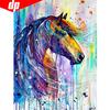 Diamond Painting Animal Mosaic 5D DIY Full Round Diamond Embroidery Colorful Horse Picture