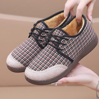 Зимние бархатные утепленные нескользящие легкие теплые женские хлопковые ботинки для среднего возраста, нескользящие хлопковые ботинки для мамы на одной педали
