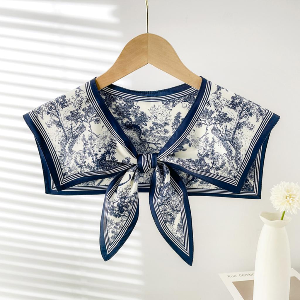 Fashion Detachable Collars Floral Printed Shawl Summer Shoulder Cover Fake Collar For Women Decorated Scarf Poncho New Design