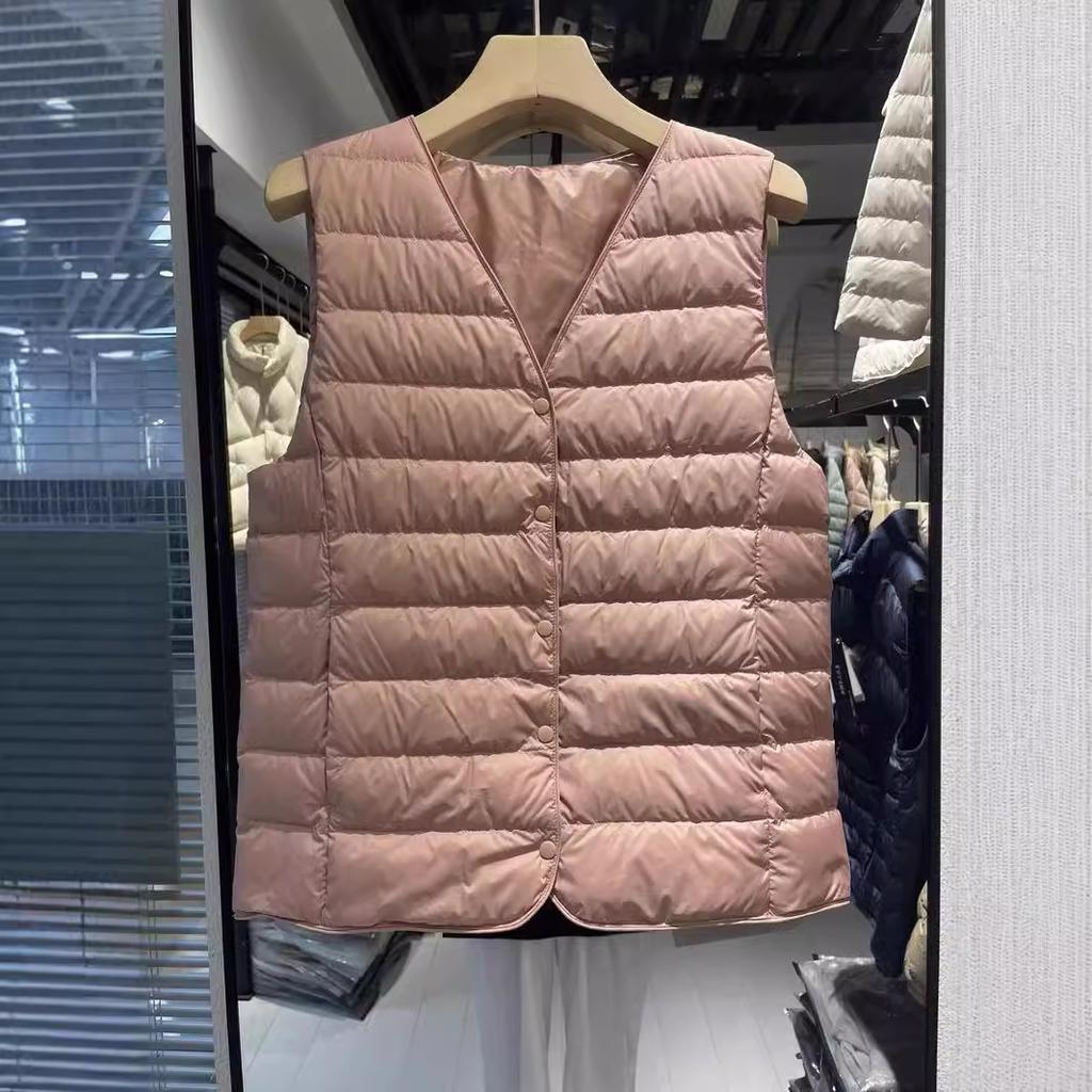 Женский пуховый жилет с подкладкой 90% белый утиный пух короткий жилет утолщенный теплый пуховик