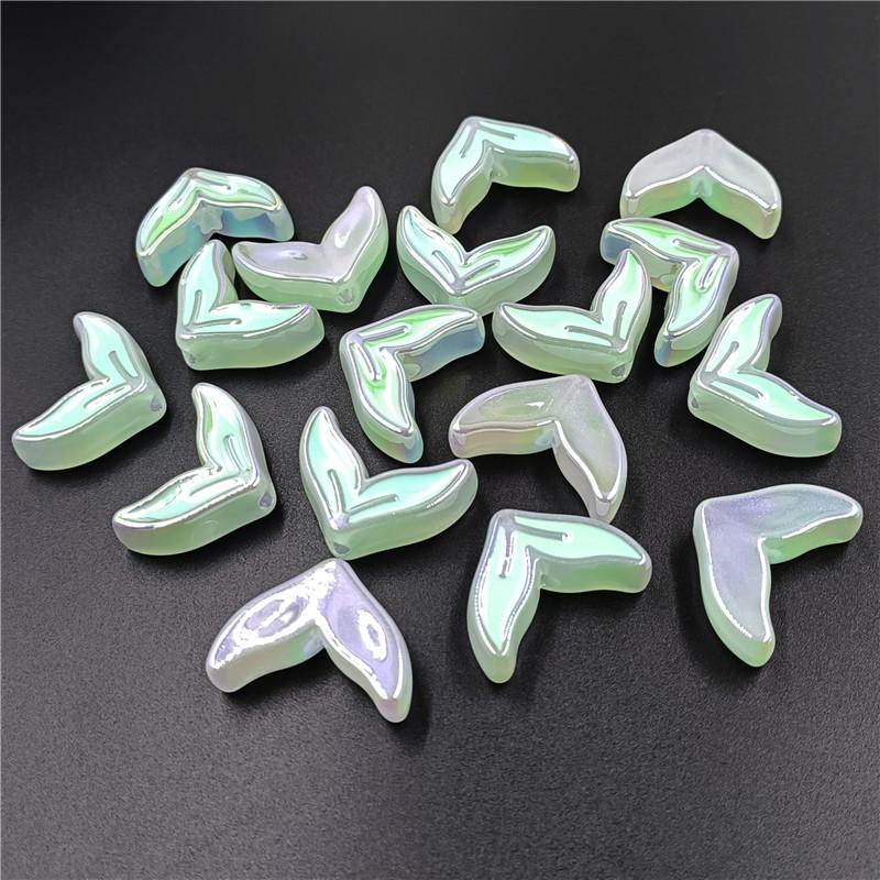 Материал рыбьего хвоста, креативные сверкающие свободные бусины, акрил, 5 шт., аксессуары для самодельных украшений, изготовление односторонних браслетов, капля масла