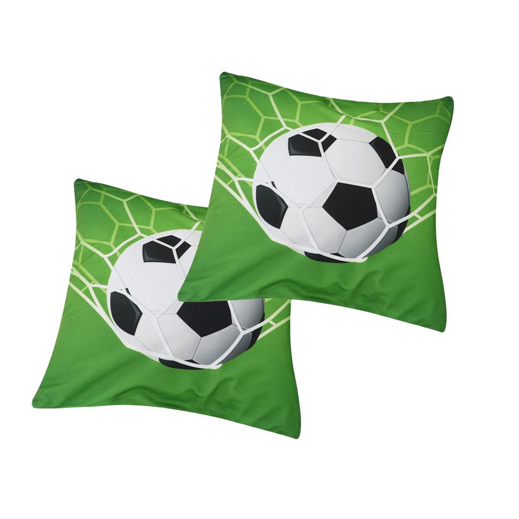 2Pcs Sports Ball Pattern Style Cushion Cover Couch Sofa Pillow Case Pillowcase for Home DecorationFootball