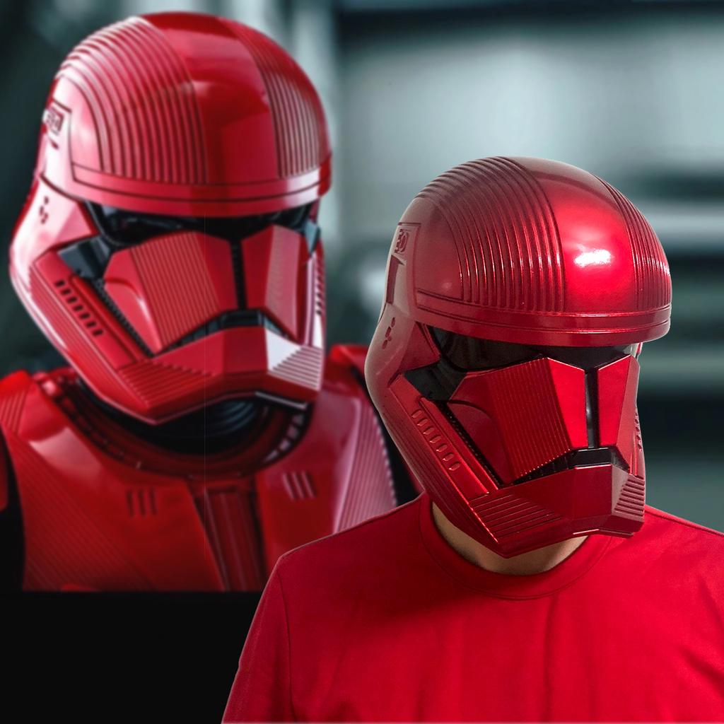 Sith helmet, Star Wars, red Stormtrooper mask, white trooper helmet, Mandalorian helmet