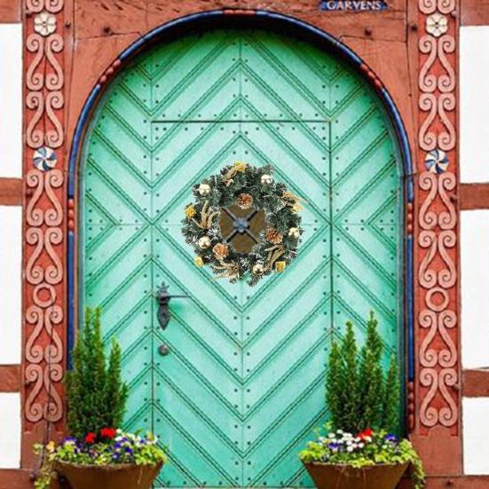 Гирлянда-венок, привлекательная, широкое применение, 3 размера, снежная щетина, сосновая шишка, круглая гирлянда, декор для сада