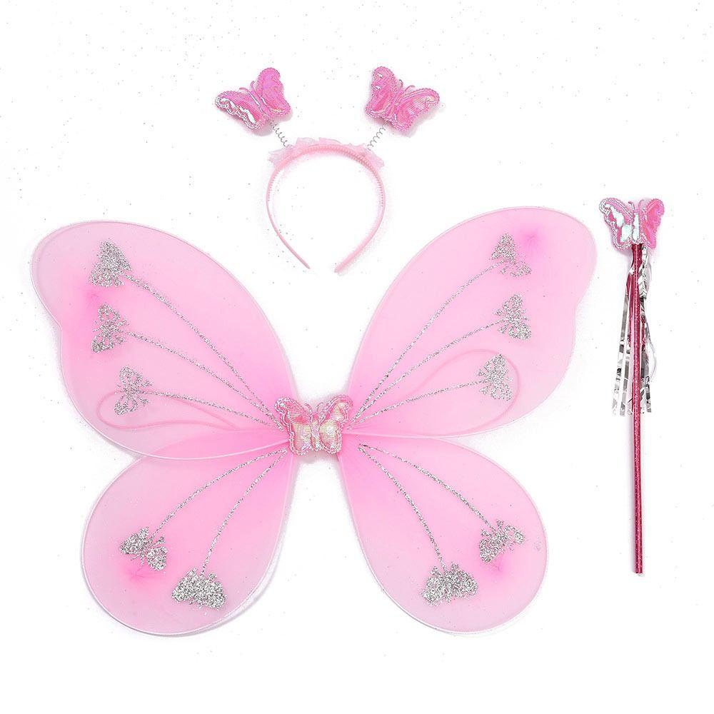 Dressing Up Kids Butterfly Headband Wings Party Props Glitter Butterfly DIY Fairy Wing Girls