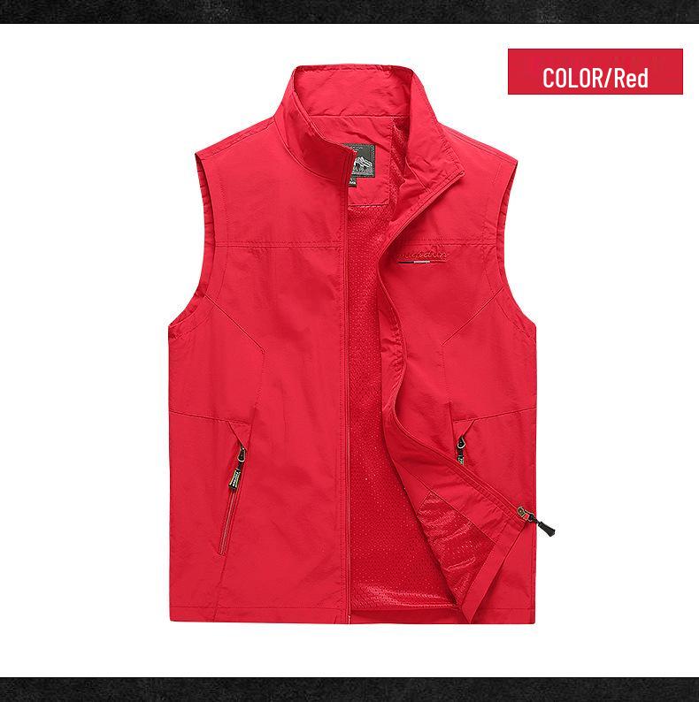 Летний жилет для занятий спортом на открытом воздухе: Дышащий однотонный топ для рыбалки и велоспорта с индивидуальной вышивкой