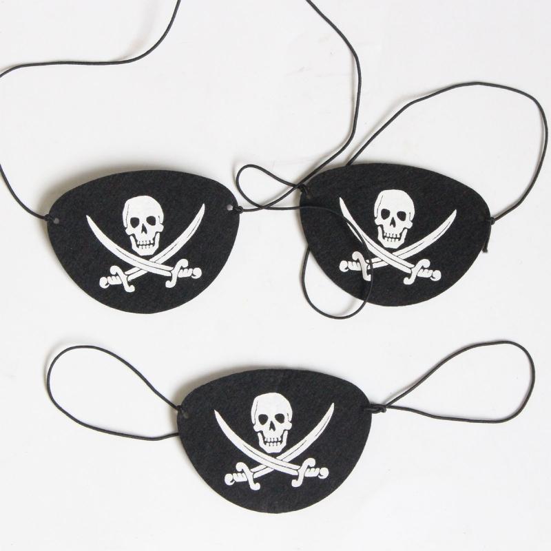 12Pcs Felt Pirate Eye Skull Eye Skeleton Captain Eye Mask Pirate Theme Decor Dropshipping