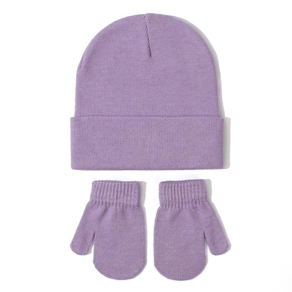 Warm Baby Beanies Mittens Set Winter Kids Earflap Cap Cute Toddler Ear Protection Hat Girls Boys