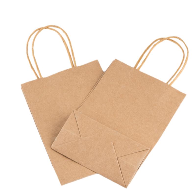 30 шт. коричневых крафт-бумажных пакетов с ручками, подарочные пакеты для малого бизнеса, сумки для покупок, рождественские сувениры для вечеринок