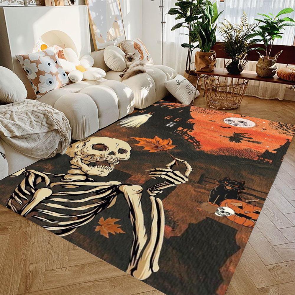 1 шт. Ретро Хэллоуин Тыква Привидение Ковер Коврик Нескользящий Мягкий Домашний Декор для Гостиной Спальни В помещении