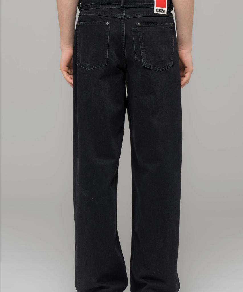 032Ssi (U) Down To Earth Wide Leg Jeans Washed Black
