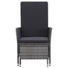 2 Piece Garden Lounge Set with Cushions Poly Rattan Gray