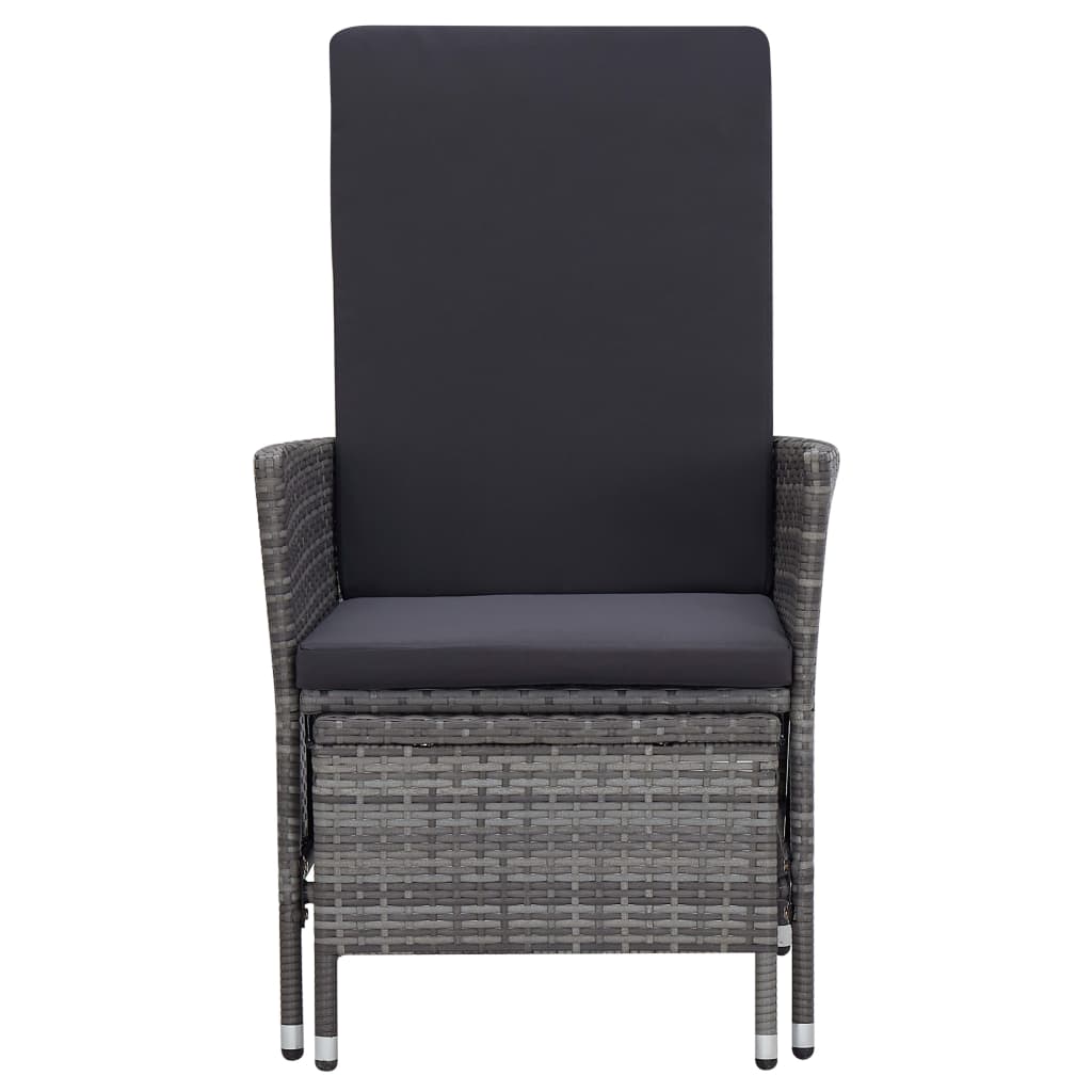 2 Piece Garden Lounge Set with Cushions Poly Rattan Gray