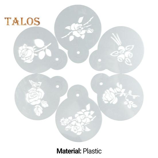 6 шт. форма для капучино коррозионно-стойкие термостойкие компактные отличные трафареты для кофе инструмент для украшения торта для бара