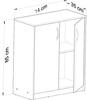Chest Of Drawers 2D White Two-Door Bookcase With Shelf