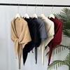 Korean Style Lazy Style Wool Triangle Scarf for Women Autumn and Winter Neck Protection Warm Scarf Solid Color Large Shawl Air Conditioned Room Shawl