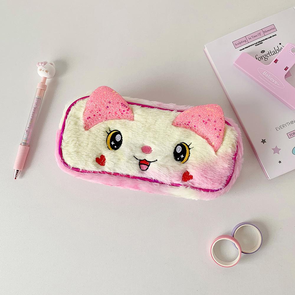 Plush Korean Style Pencil Case Desktop Storage Plush Pencil Pouch Kawaii Y2K Stationery Bag  Women