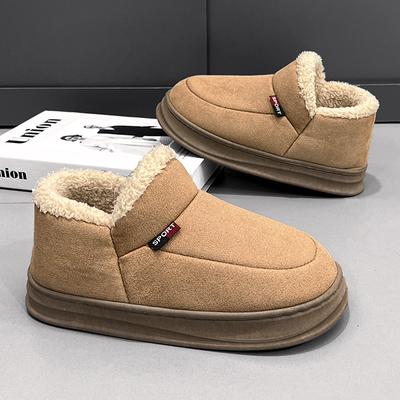 Новые зимние меховые женские туфли Теплые мужские туфли Уличная плюшевая обувь Домашняя обувь Нескользящая мягкая обувь на платформе Домашняя обувь