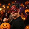 Soft Foam Demon Mask Horn Mask, Halloween Devil Head Cosplay Prop, Masquerade Half Face Party Horror Costume Accessory, Carnival Trick or Treat