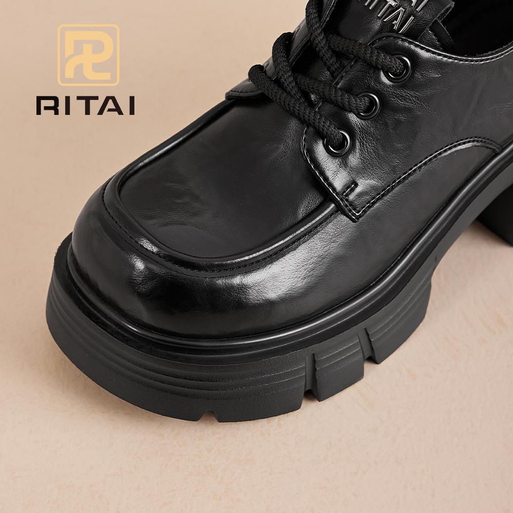 Женские кожаные туфли на шнуровке, увеличивающие рост, туфли на толстой подошве, удобные повседневные туфли в стиле ретро