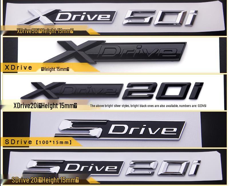 Совместимо с моделями BMW X1, X3, X5, X6 xDrive: 20i, 28i, 30i, 35i, 40i - Шильдик на крыло (боковой и задний).